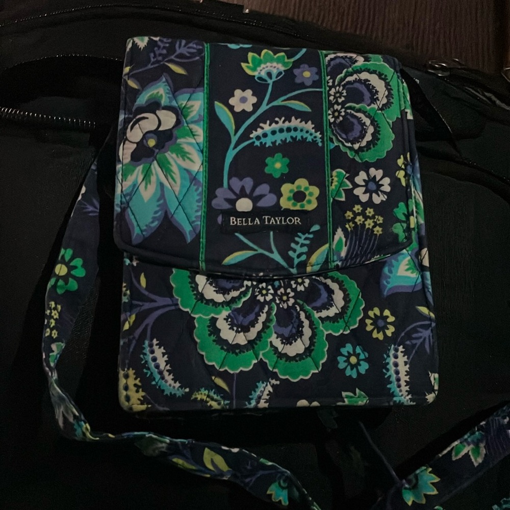Vera Bradley Quilted Crossbody Bag Blue and Green